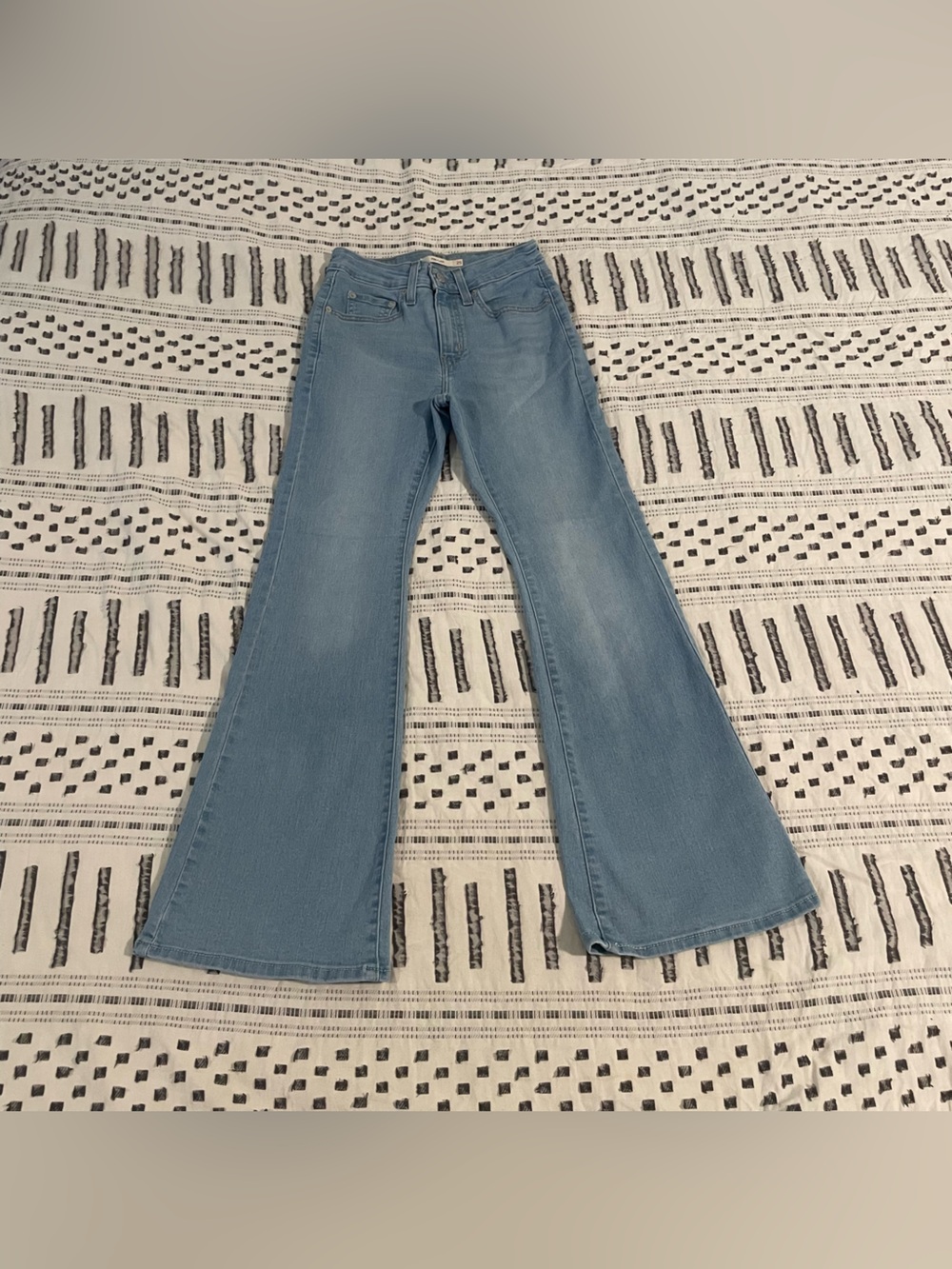 Levi's 726 High Rise Flare Jeans Light Wash Stretch - Size 25